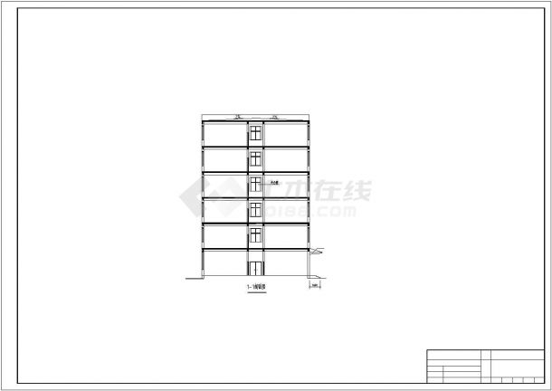 北京市顺义区某社区4900平米6层框架结构服务中心建筑设计CAD图纸-图二