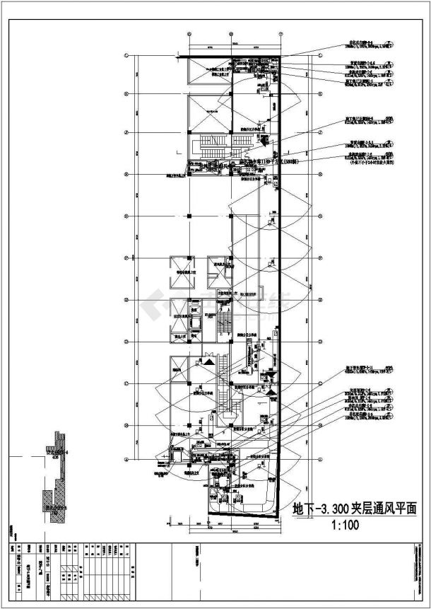 安徽省天长市某私营商业广场空调通风初步设计CAD图纸-图二