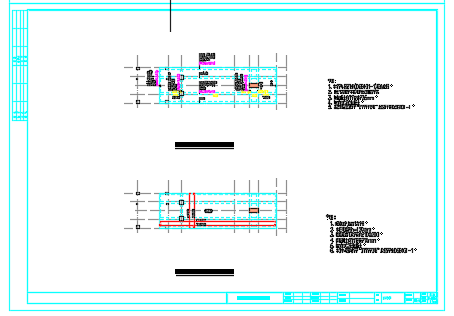框架结构学校门卫室及大门结构施工cad图，共七张_图1