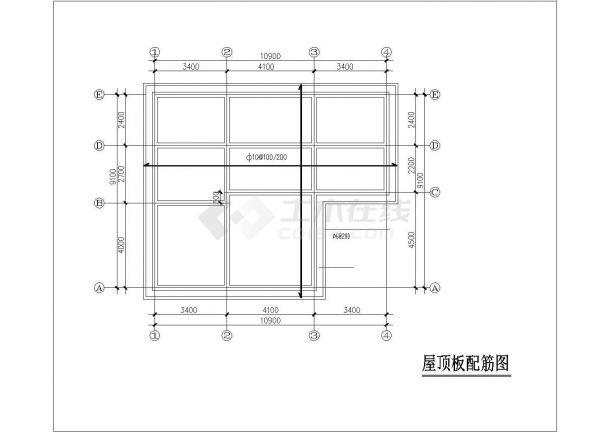 太原市某小区3层砖混结构单体别墅全套结构设计CAD图纸-图一