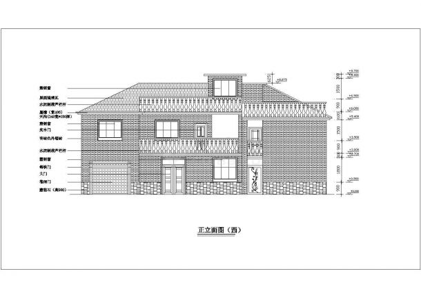 沈阳市某村镇360平米3层砖混结构乡村民居楼建筑设计CAD图纸-图二