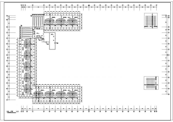 某三层长93.6米宽58.5米9700平米CAD框架结构农贸超市市场建筑施工图【平立剖】_图1