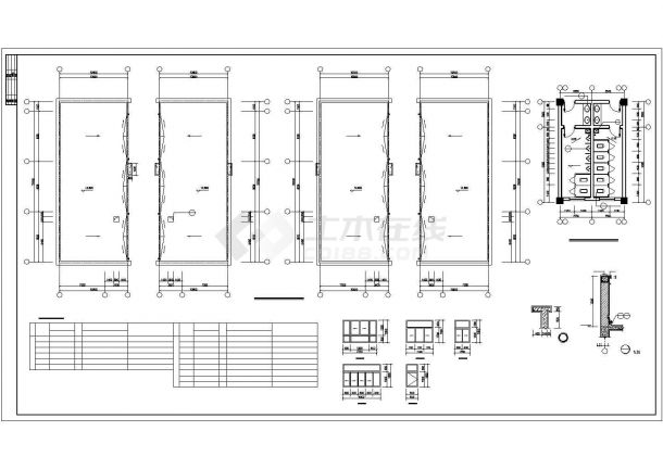 杭州某工厂7800平米四层框架结构加工车间建筑设计CAD图纸-图一
