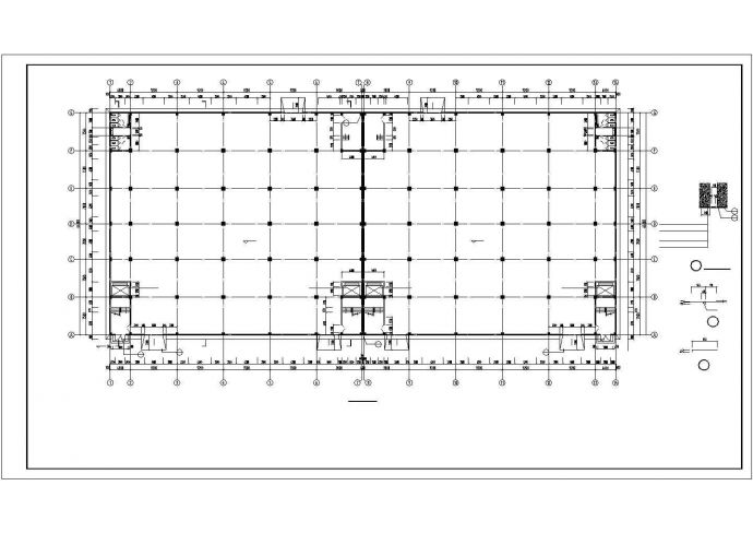 深圳某工厂1万平米2层框架结构生产车间平立剖面设计CAD图纸_图1