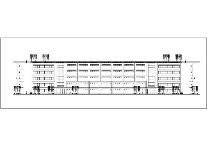 徐州某工业区2.5万平米五层框架结构生产大楼平立剖面设计CAD图纸_图1