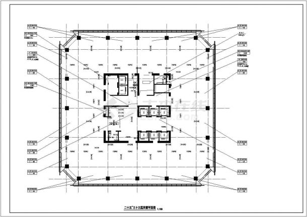 浙江省兰溪市某40层商业中央广场空调通风防排烟系统设计施工CAD图纸-图一