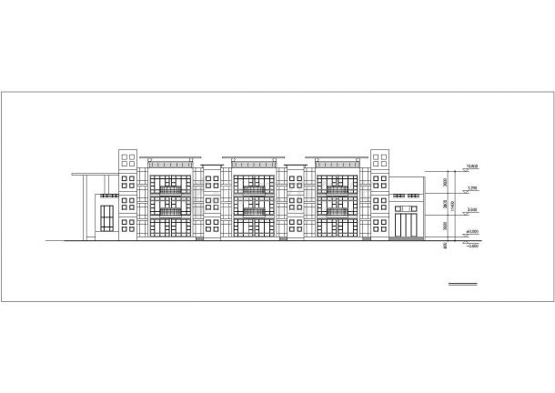 广州某小区2800平米3层框架结构社区幼儿园平立剖面设计CAD图纸-图一