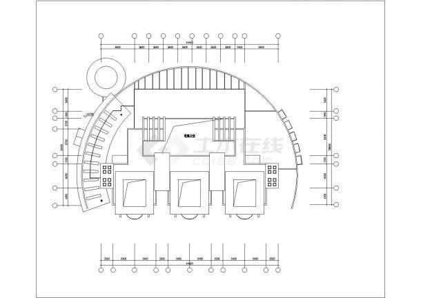 广州某小区2800平米3层框架结构社区幼儿园平立剖面设计CAD图纸-图二