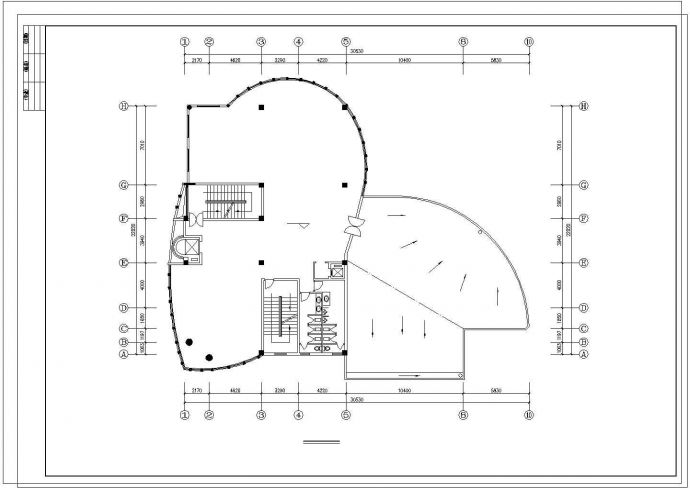 某休闲中心建筑CAD施工设计图_图1