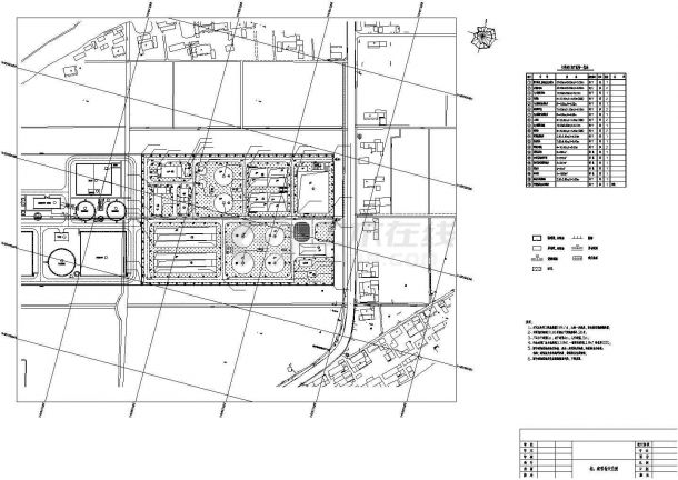 某江苏污水处理厂设计图构CAD完整建筑物定位图-图一