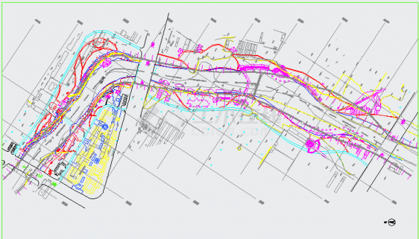 某护城河城市河道CAD设计施工图-图一