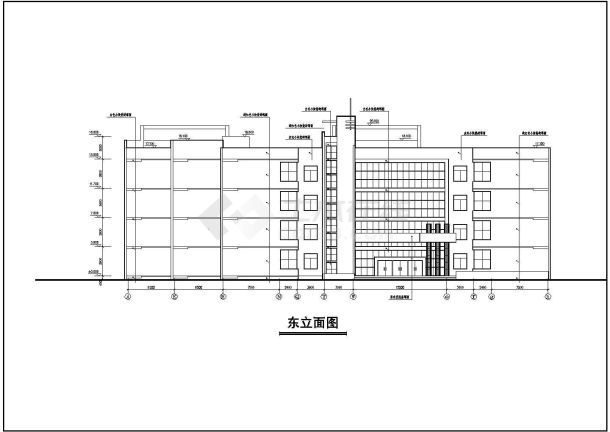 某中学教学楼CAD建筑设计施工方案图-图二