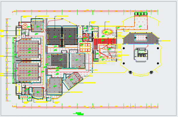 某商务中心影院CAD施工设计总平面图-图一