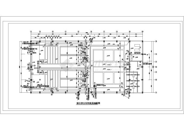 某地表水综合水处理车间CAD节点给排水设计图纸-图一
