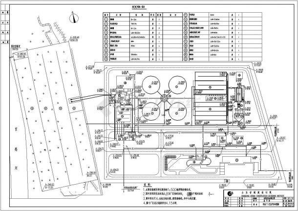 某污水厂施工图CAD建筑构造详细总平面图-图一
