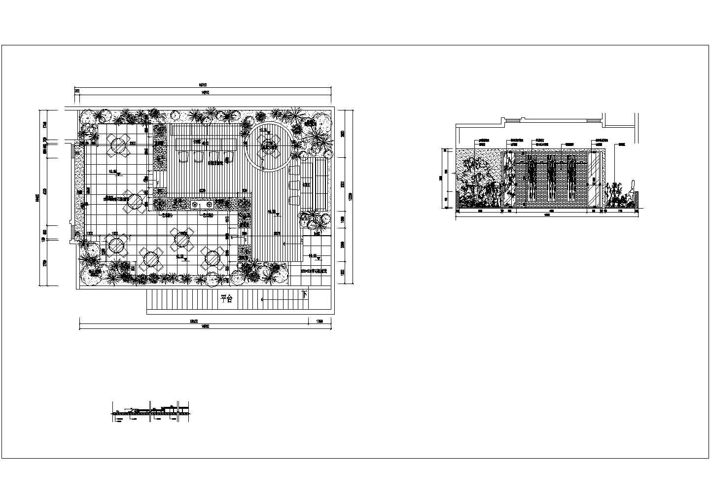 某树山酒店景观区CAD节点剖面施工设计图