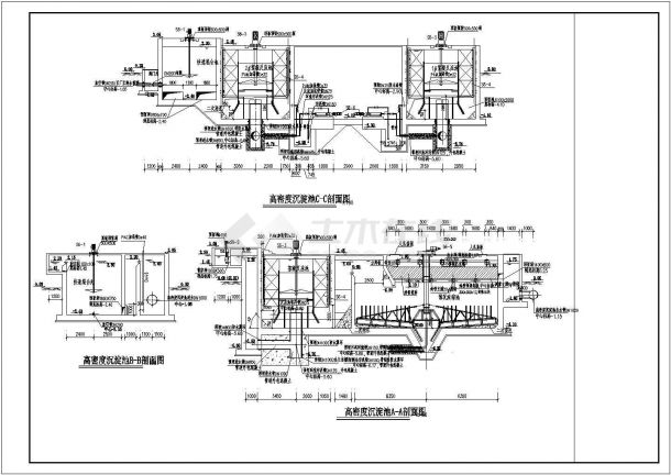 [河北]工业园区5万吨污水处理厂设计高密度沉淀池CAD给排水构造图-图一