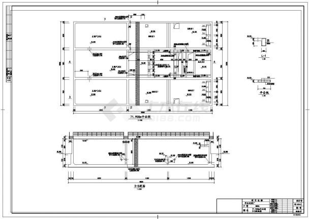 [浙江]6000吨污水处理厂及配套管网工程CAD节点给排水设计图-图一