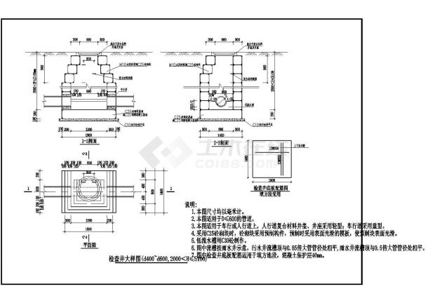 [重庆]水厂给水管网泵站CAD给排水设计施工图总平面图-图一