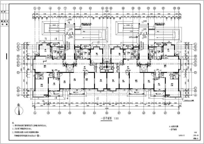 住宅设计_十一层住宅小区建筑CAD图_图1