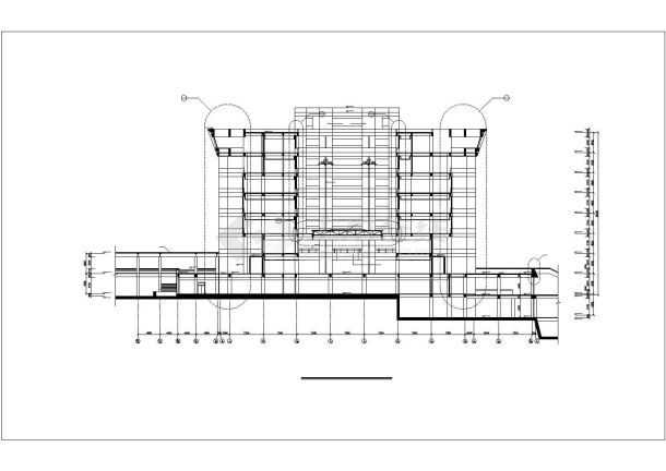 某地某所大学图书馆建筑施工图纸-图二