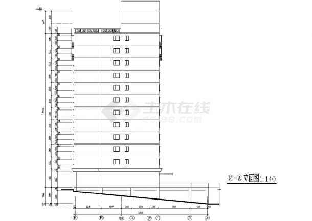 某211高校12层学生宿舍楼CAD框架结构设计图纸-图二