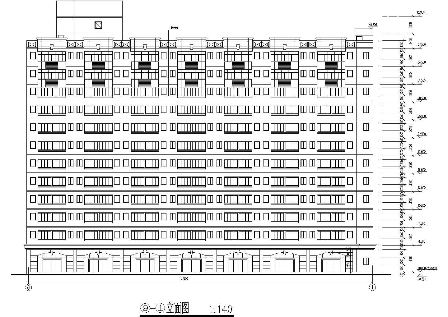 某211高校12层学生宿舍楼CAD框架结构设计图纸