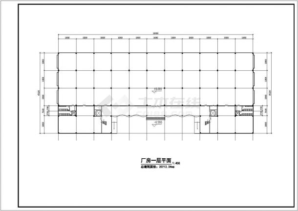 泉州某五金厂2万平米五层框架结构生产厂房平立面设计CAD图纸-图一