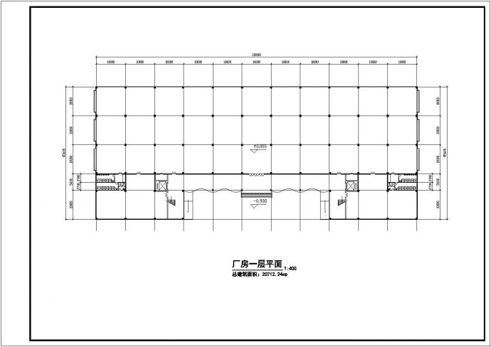 泉州某五金厂2万平米五层框架结构生产厂房平立面设计CAD图纸_图1