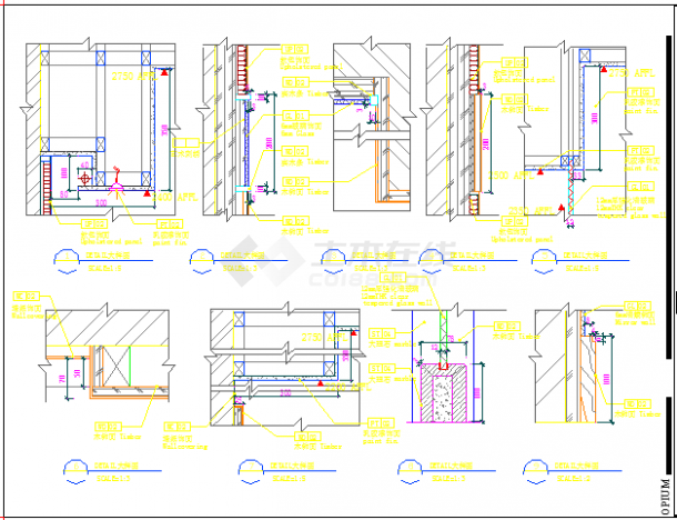 某上海富豪环球酒店L4样板房CAD设计完整施工图-图一