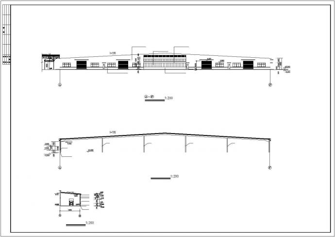 北京某工厂3900平米单层钢框架结构研发车间建筑设计CAD图纸_图1