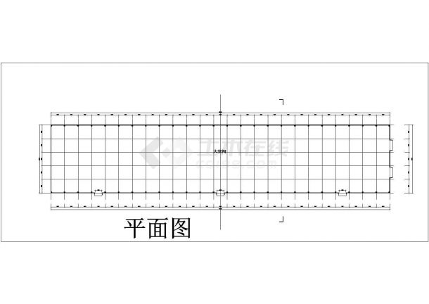 南京某工厂中型单层钢框架结构生产厂房建筑设计CAD图纸-图一
