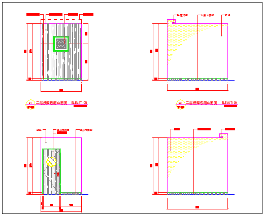 某大型浴场设计施工按摩包厢CAD设计节点图