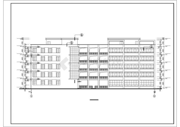 常州市某工厂9500平米五层框架结构生产大楼建筑设计CAD图纸-图一