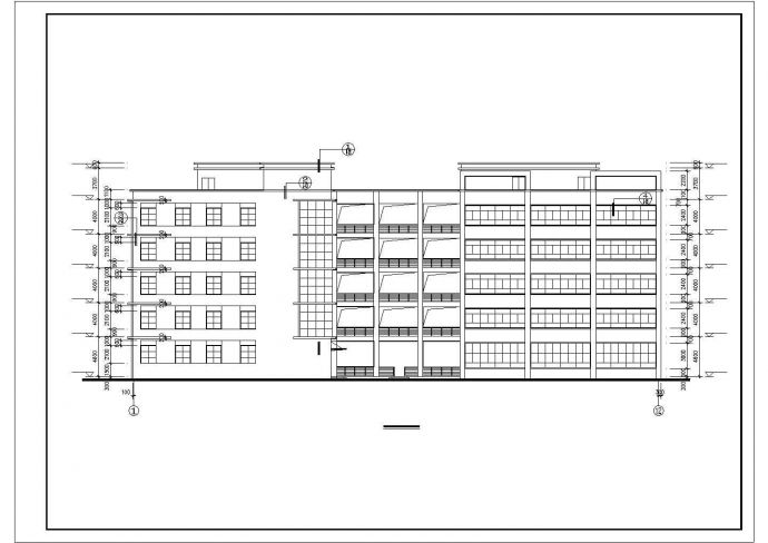 常州市某工厂9500平米五层框架结构生产大楼建筑设计CAD图纸_图1