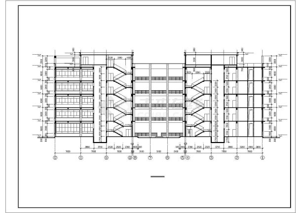 常州市某工厂9500平米五层框架结构生产大楼建筑设计CAD图纸-图二