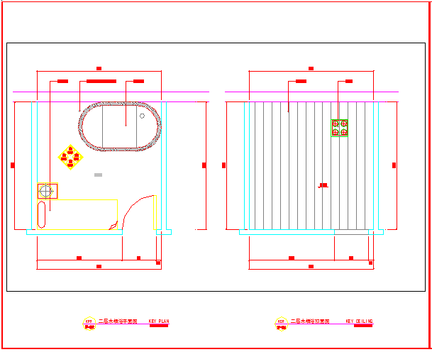 某浴场施工图木桶浴CAD节点完整施工图