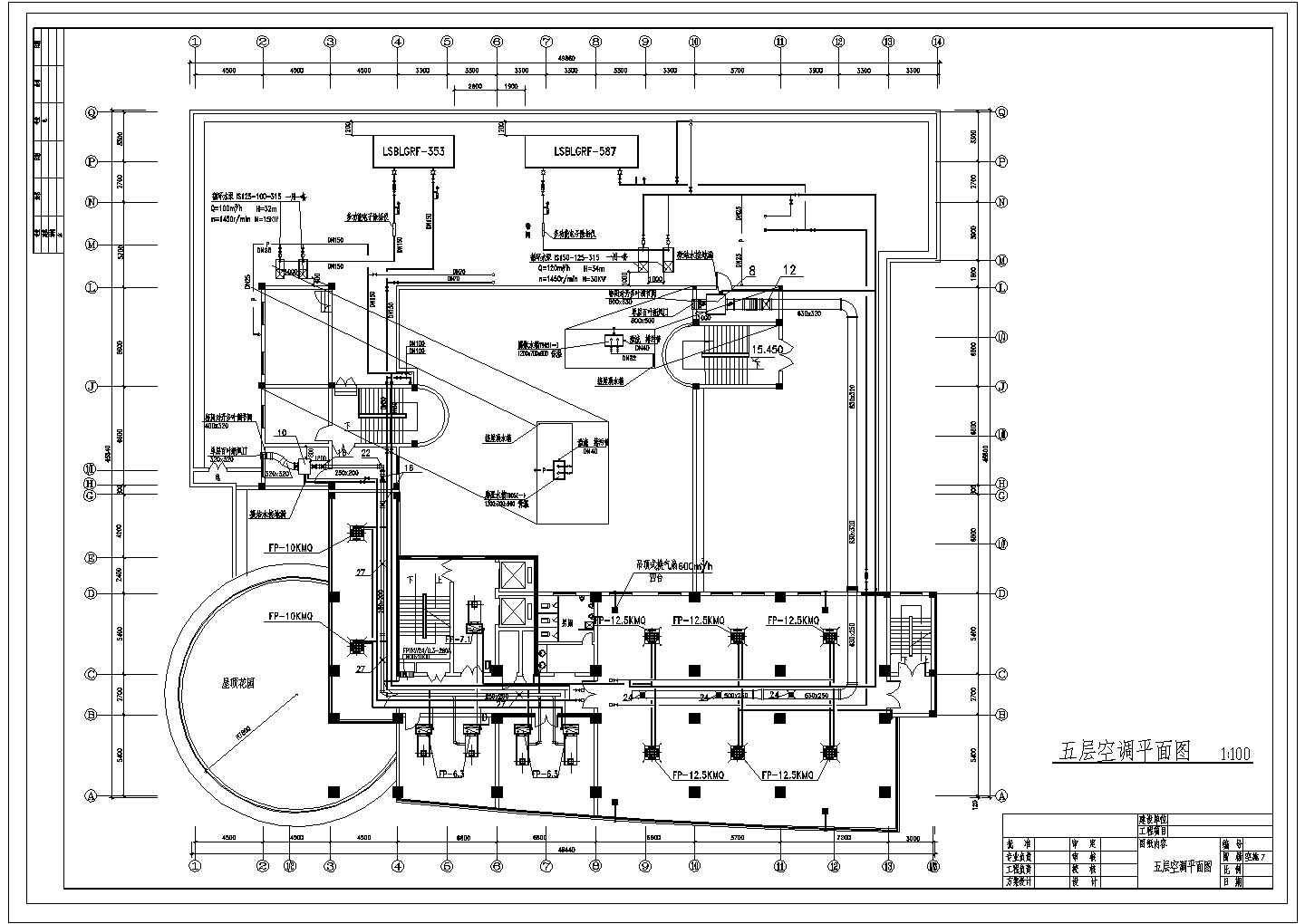 某中医综合楼空调图CAD平立剖构造节点图纸