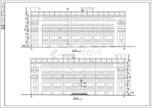 连云港某工厂1.2万平米4层框架结构生产车间建筑设计CAD图纸-图一