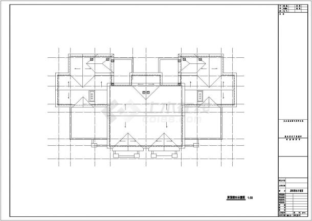 [四川]三层面砖外墙联排式别墅建筑施工图-图一