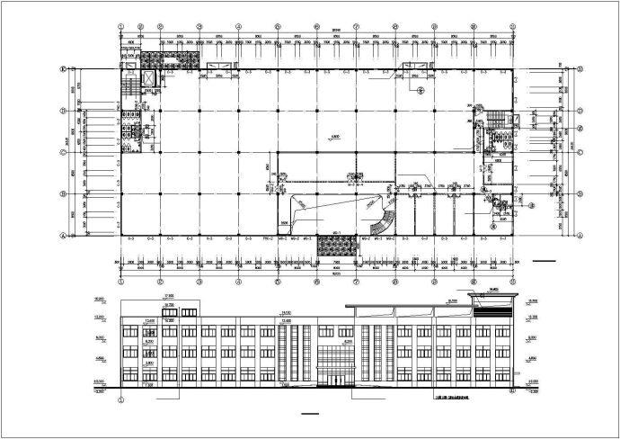 厦门市某工厂1万平米3层框架结构生产车间建筑设计CAD图纸_图1