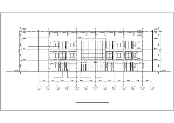 南京市某工业区3200平米3层框架结构生产厂房建筑设计CAD图纸-图一