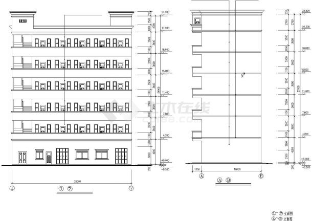 北京某工厂4层框架结构加工厂房6层职工宿舍楼全套建筑设计CAD图纸-图一