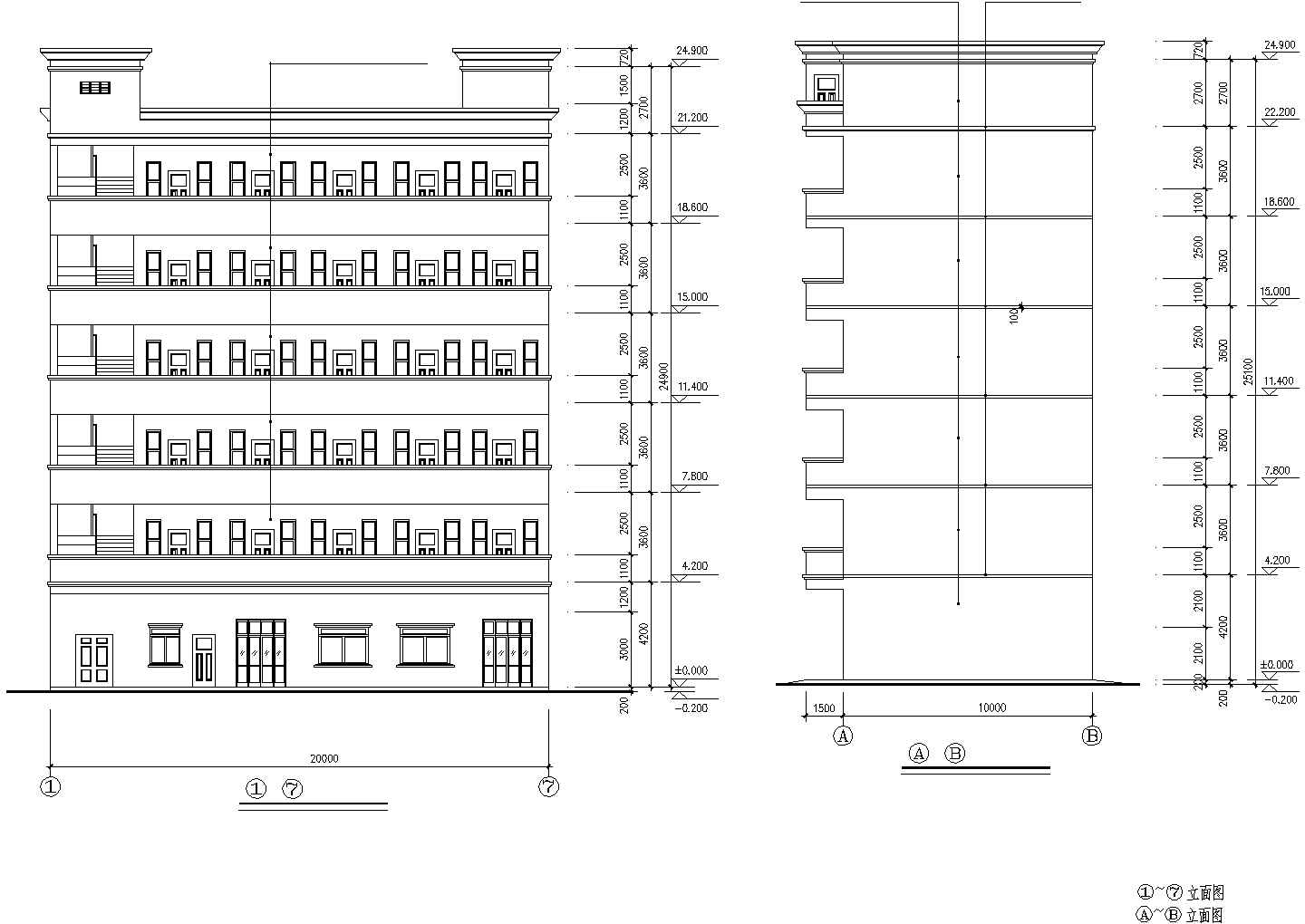 北京某工厂4层框架结构加工厂房6层职工宿舍楼全套建筑设计CAD图纸