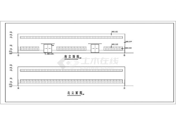 兰州市某工厂900平米1层轻钢排架结构生产厂房建筑设计CAD图纸-图一