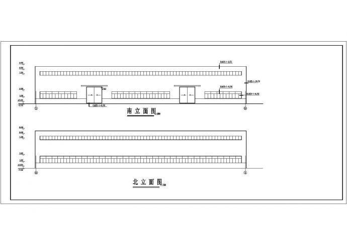兰州市某工厂900平米1层轻钢排架结构生产厂房建筑设计CAD图纸_图1