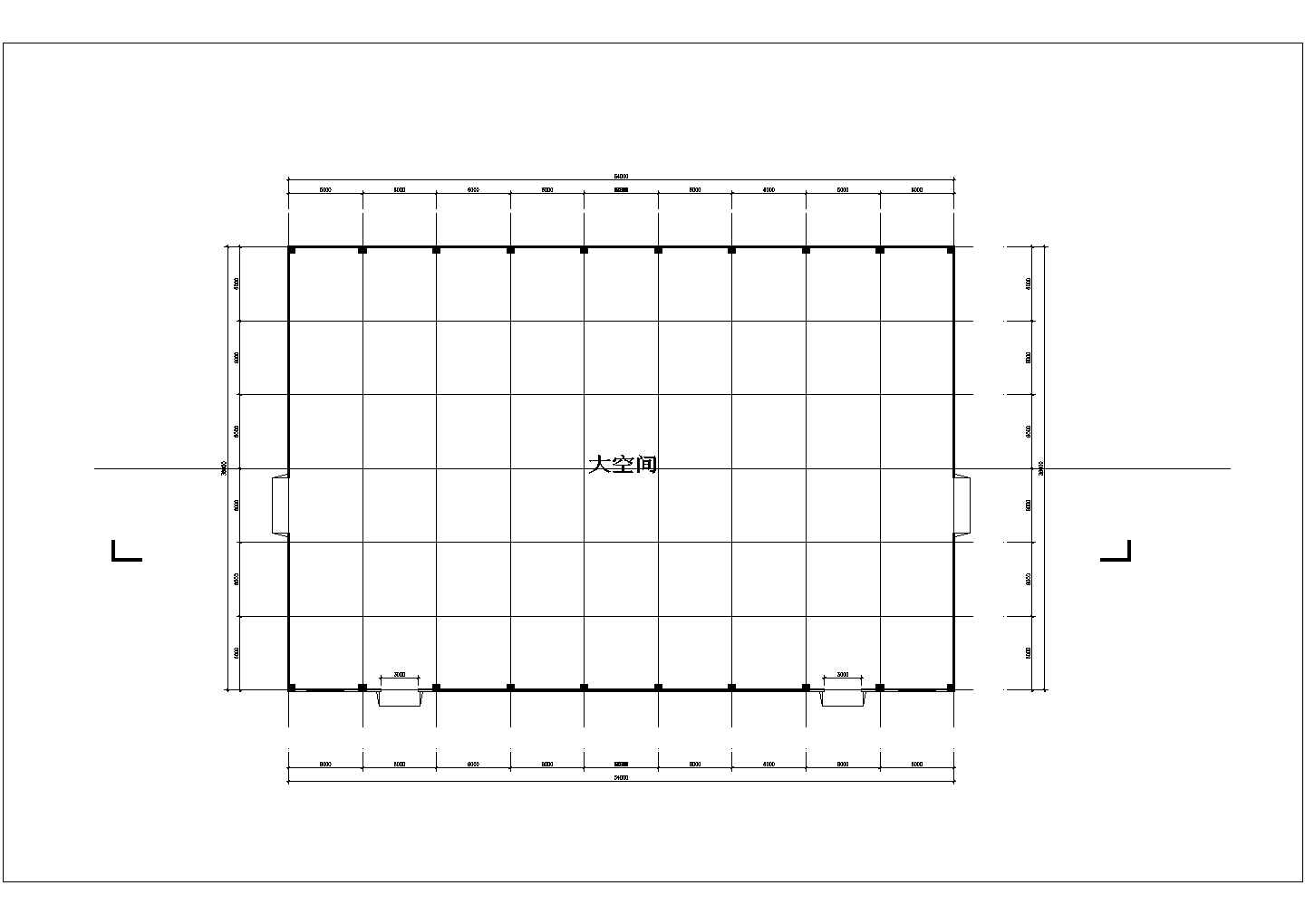 徐州某工业区2000平米单层钢框架结构生产厂房平立面设计CAD图纸