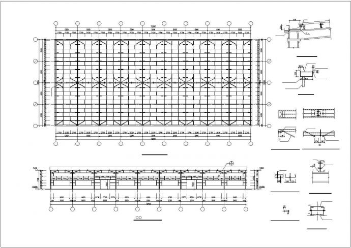 某五金制造厂2300平米单层门市轻钢结构生产厂房建筑设计CAD图纸_图1