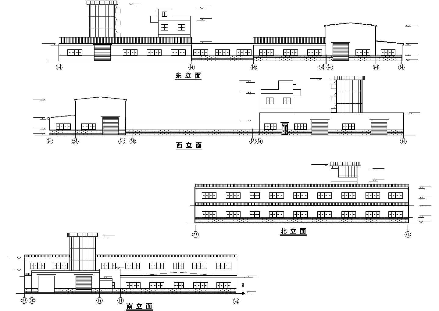 宁波市某工厂4800平米单层框架结构生产厂房建筑设计CAD图纸