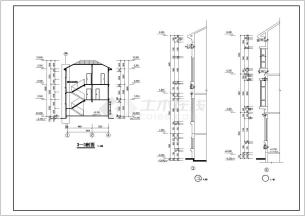 杭州拱墅区某小区345平米3层砖混结构单体别墅建筑设计CAD图纸-图一